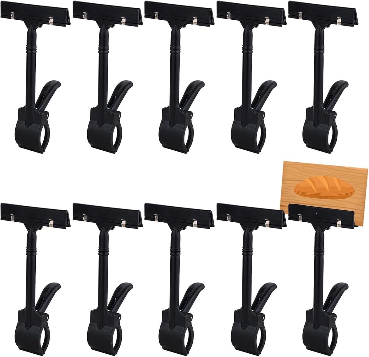 Prijskaartjeshouder 10 stuks - verstelbare kunststof clips - dubbelzijdig gebruik - ideaal voor supermarkten - ShopVlot