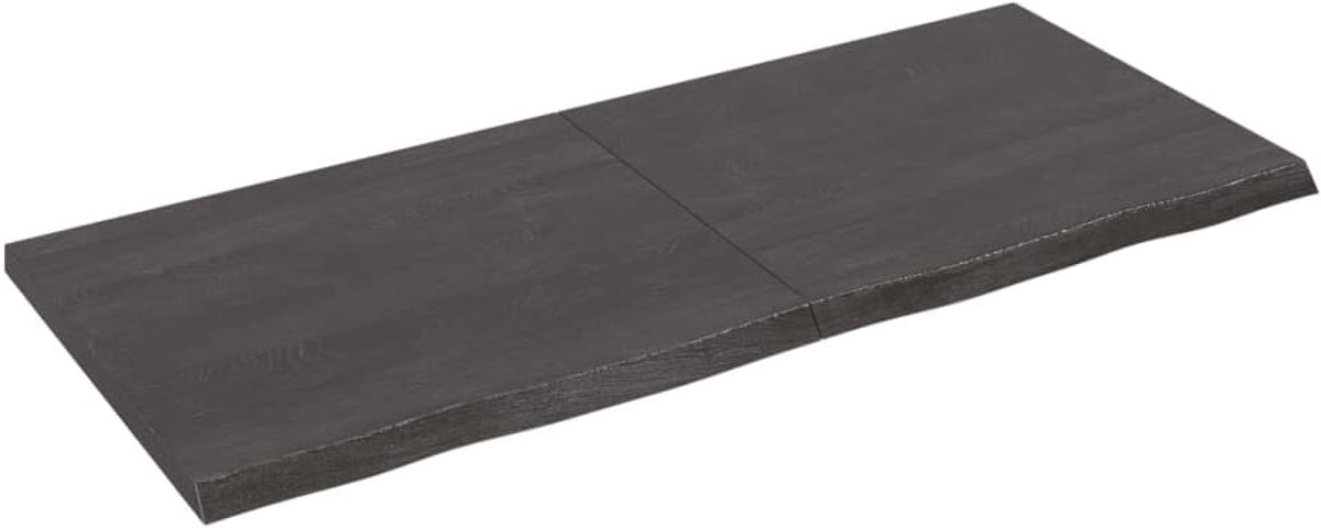 Wandplank, donkergrijs, 140 x 60 x 4 cm, behandeld massief eiken hout, foto-rekken, boekenhangplank voor slaapkamer, woonkamer en keuken, thuiskantoordecoratie, plank