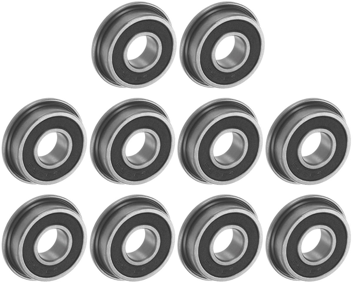 F698-2RS Geflensde Kogellager 8x19x6mm Dubbele Zegel Chroom Staal Flens Lager 10 stuks