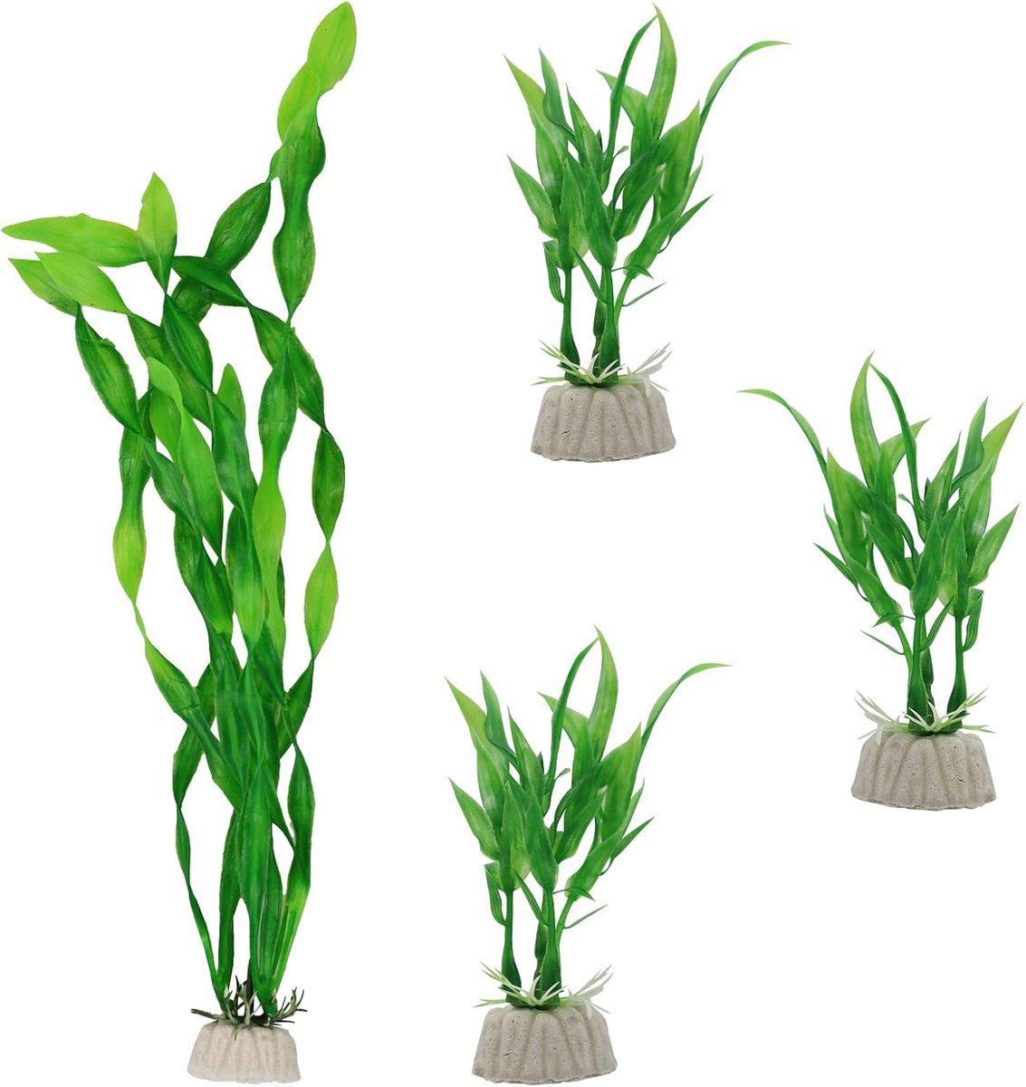Decoratie planten, 4 stuks kunstmatige plastic planten, hars aquarium ornament plant decoratie, groene aquariumplanten, levendige simulatie aquarium decoraties, levensechte nep waterplanten