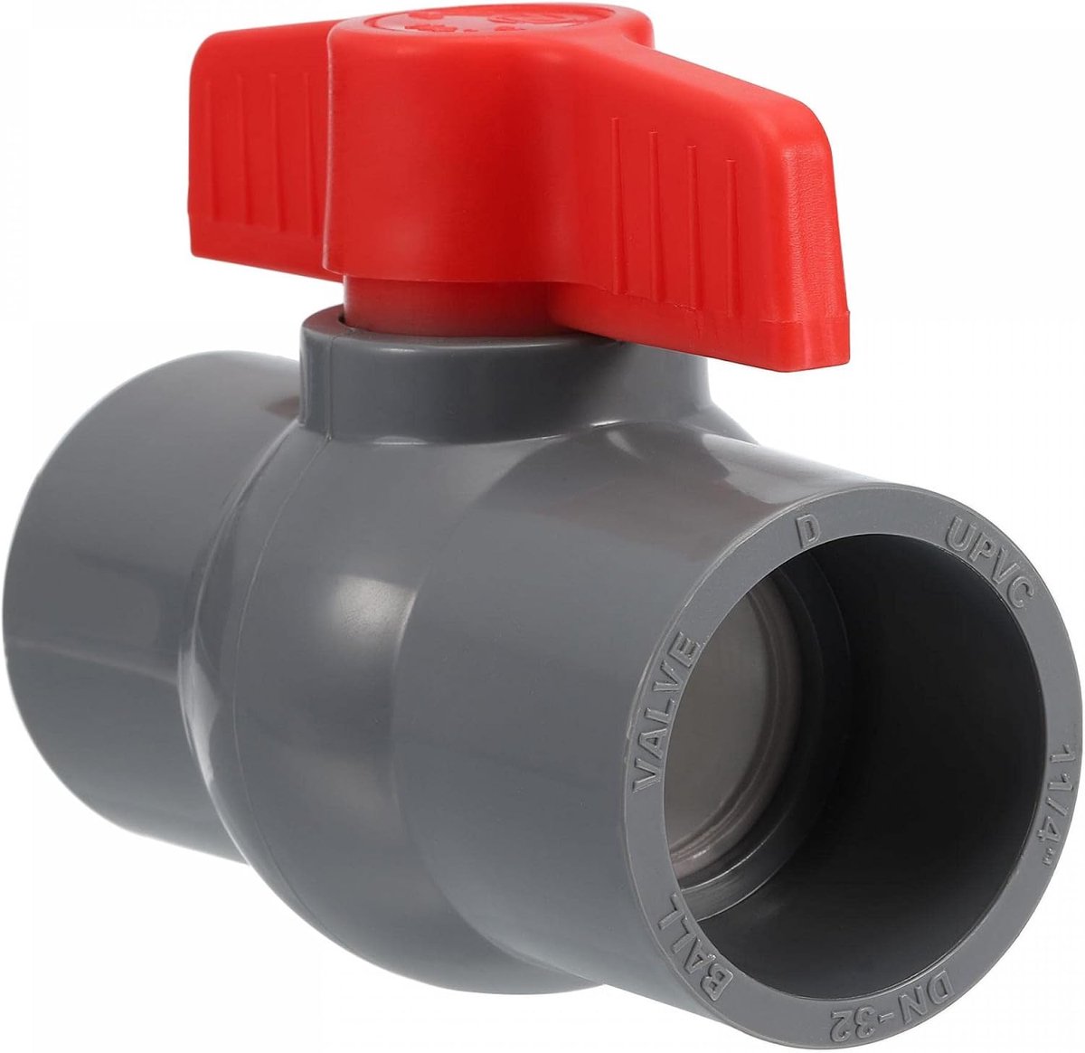 Kogelkraan - Afsluitkraan - Waterstroomregeling - 90 Graden Handgreep - 40 mm - Rood Grijs