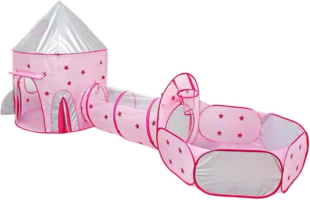 Speeltent Met Tunnel Opvouwbaar speelhuis | TunnelVoor Kinderen voor Verjaardag Achtertuin Binnenspeelkamer Kamperen Buitenspelen Kinderfeestje Rondkruipen en