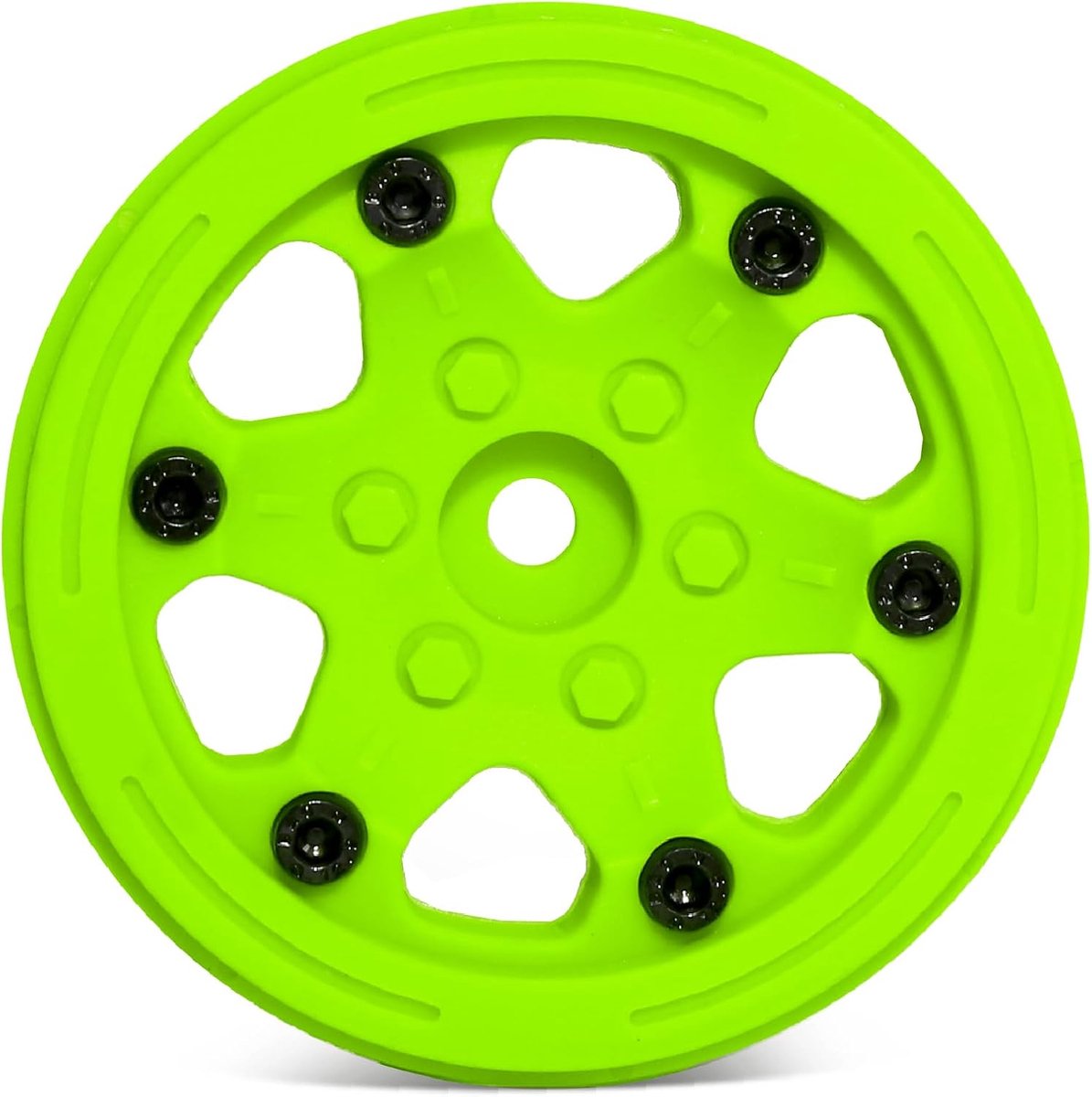 RC Car kunststof beadlock velgen 12 mm zeskant velgen onderdelen voor SCX10 TRX4 VS4-10 Gen8 Tamiya CC01 D90 1:10 RC Crawler auto (groen, 1,9 inch)