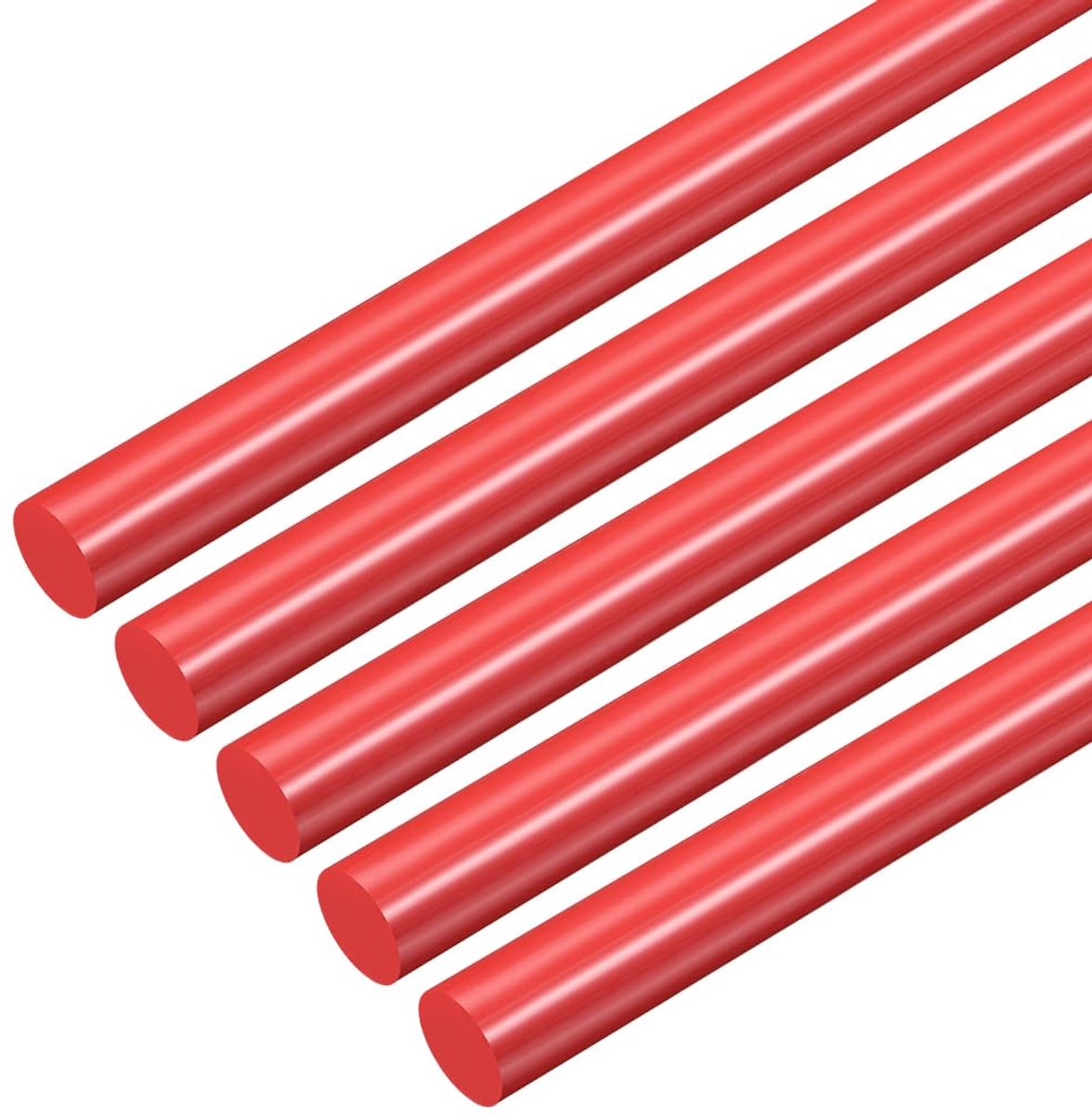 5 stuks rode kunststof staven, 7 x 406 mm, ABS-styreen, ronde staaf, ronde staaf, doe-het-zelf, model voor doe-het-zelf speelgoedbouw, architectuurmodelbouw