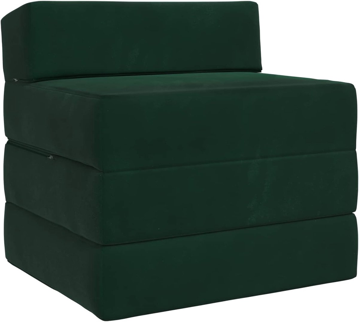 900009 Klapbank, bed, donkergroen, 200 x 70 x 15 cm, fluweel, converteerbare loungebank als logeerbed, boneless bank, vloerbank voor woonkamer, slaapkamer