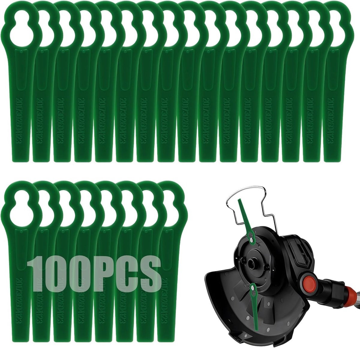Messen, vervangende messen voor Einhell grastrimmer | 100pcs Plastic Grasmaaier Snijbladen Vervanging 83 mm