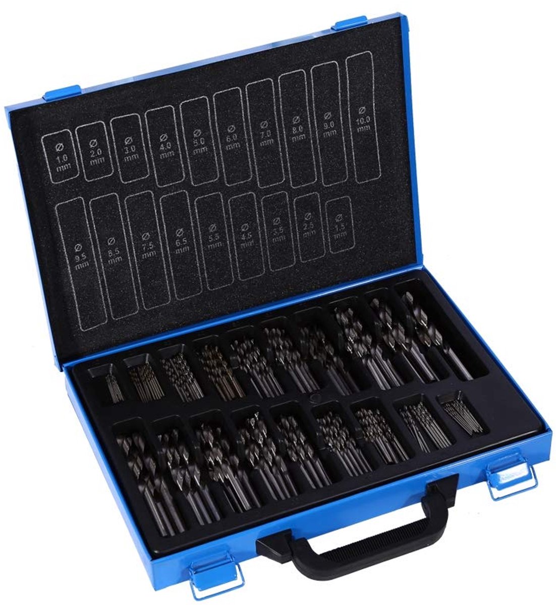 170 Delige HSS Metaalborenset 1-10mm, 4241 Hogesnelheidsstalen Spiraalboren Assortiment voor Hout Metaal Aluminium