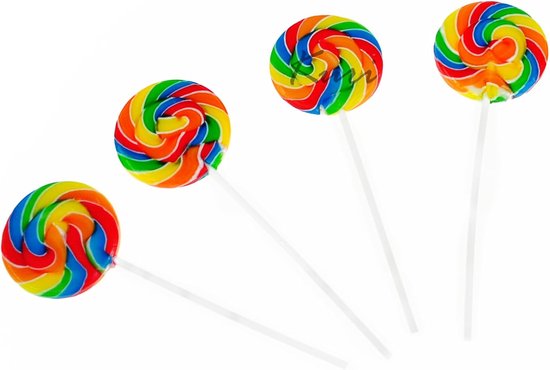 Kleurrijke lollies met zoete smaak - 30 gram - 18 stuks - regenboogspiraal — afbeelding 4
