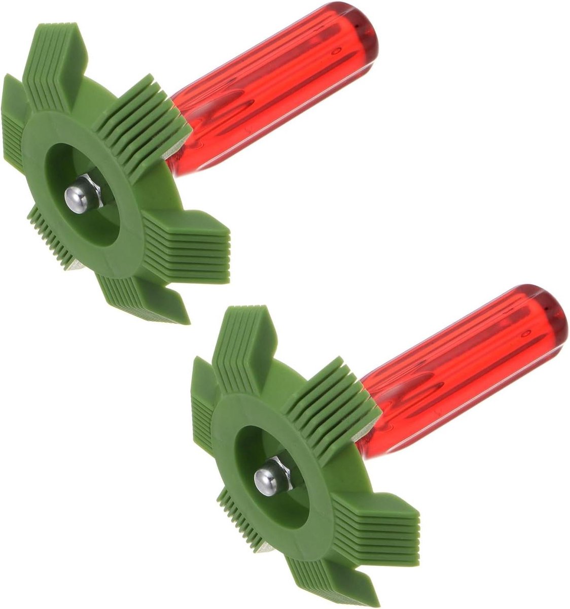 Airconditioner Fin Comb - Vinnenstijltang AC - Condensor Reinigen - Zeszijdige Kop - 8-15 Vinnen per Inch - Rood/Groen