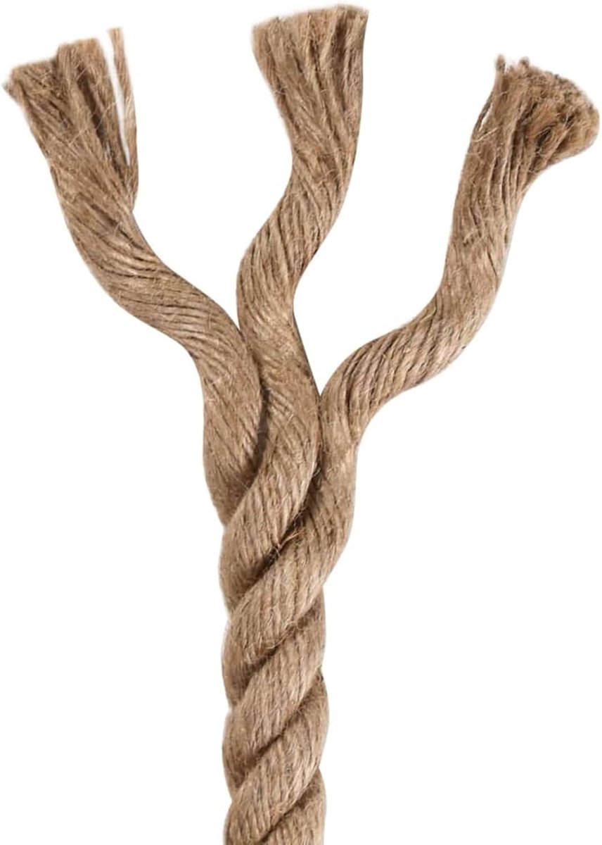 Jute touw, henneptouw, tuinkoord, pakketkoord, zwaar touw, knutselkoord voor tuin, handwerk, bloemisterij, doe-het-zelf tuinieren en decoratie, 14 mm, 250 m