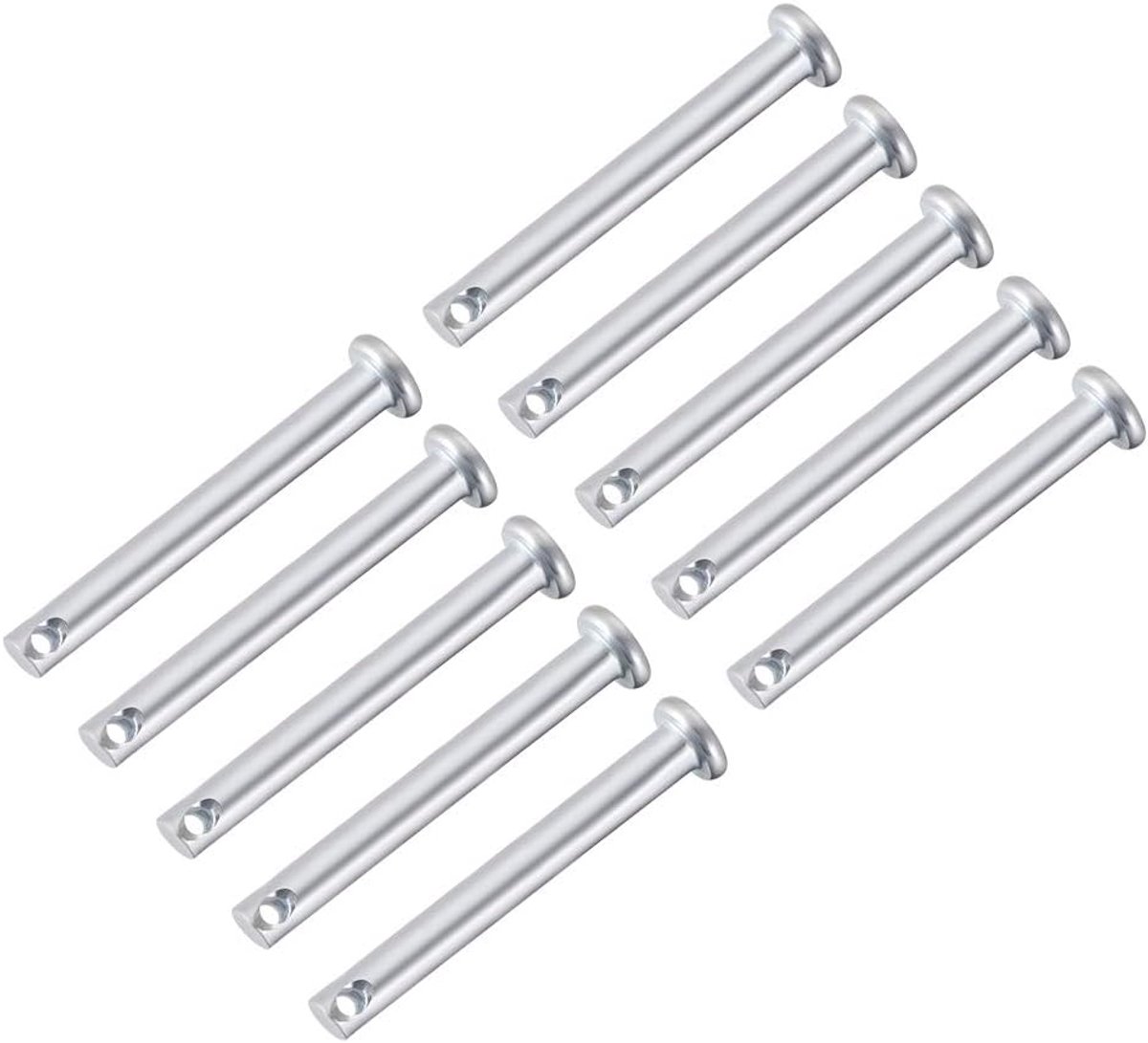 Sourcing map 10 stuks eengat vorkbouten 8 mm x 20 mm platte kop verzinkt staal 5mm x 40mm 10 Pcs