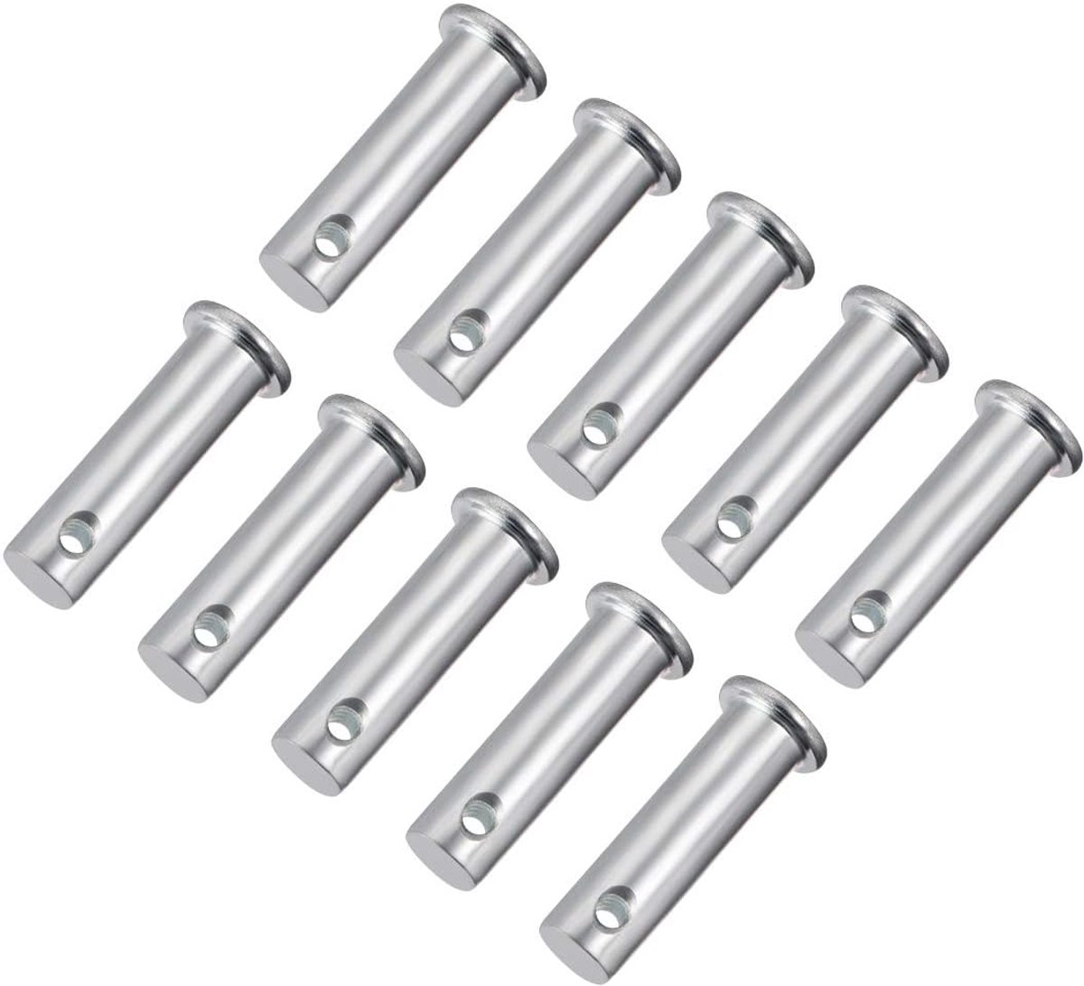 Sourcing map 10 stuks eengat vorkbouten 8 mm x 20 mm platte kop verzinkt staal 10mm x 35mm 10 Pcs