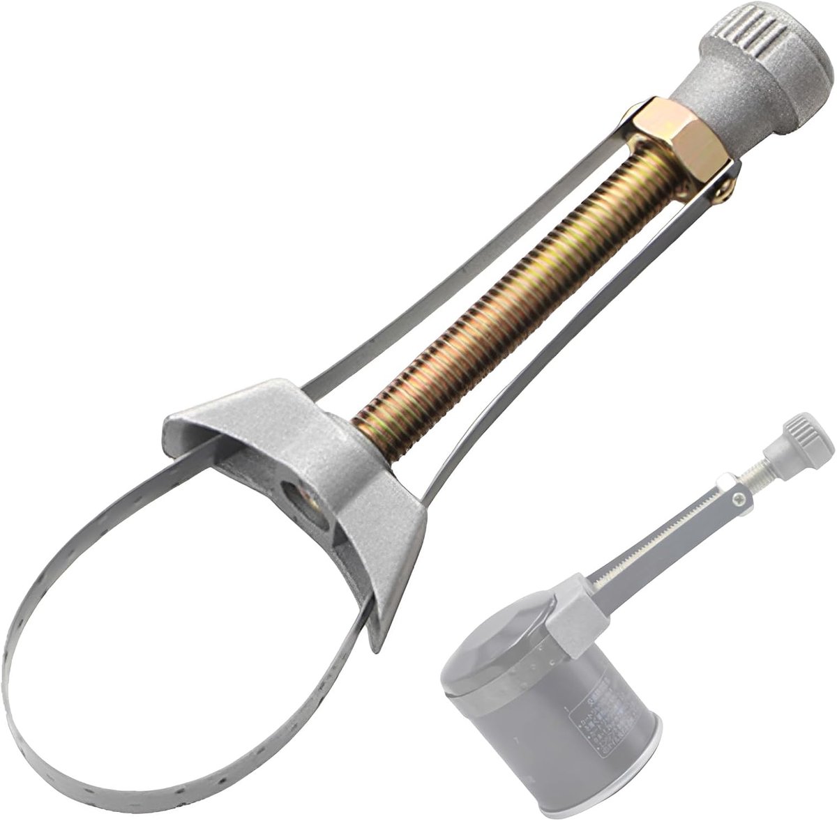 Oliefiltersleutel, bandsleutel, oliefiltersleutel met verstelbare riem, omsnoersleutel voor oliefilter, gereedschap voor het verwijderen van oliefilters, 65-130 mm