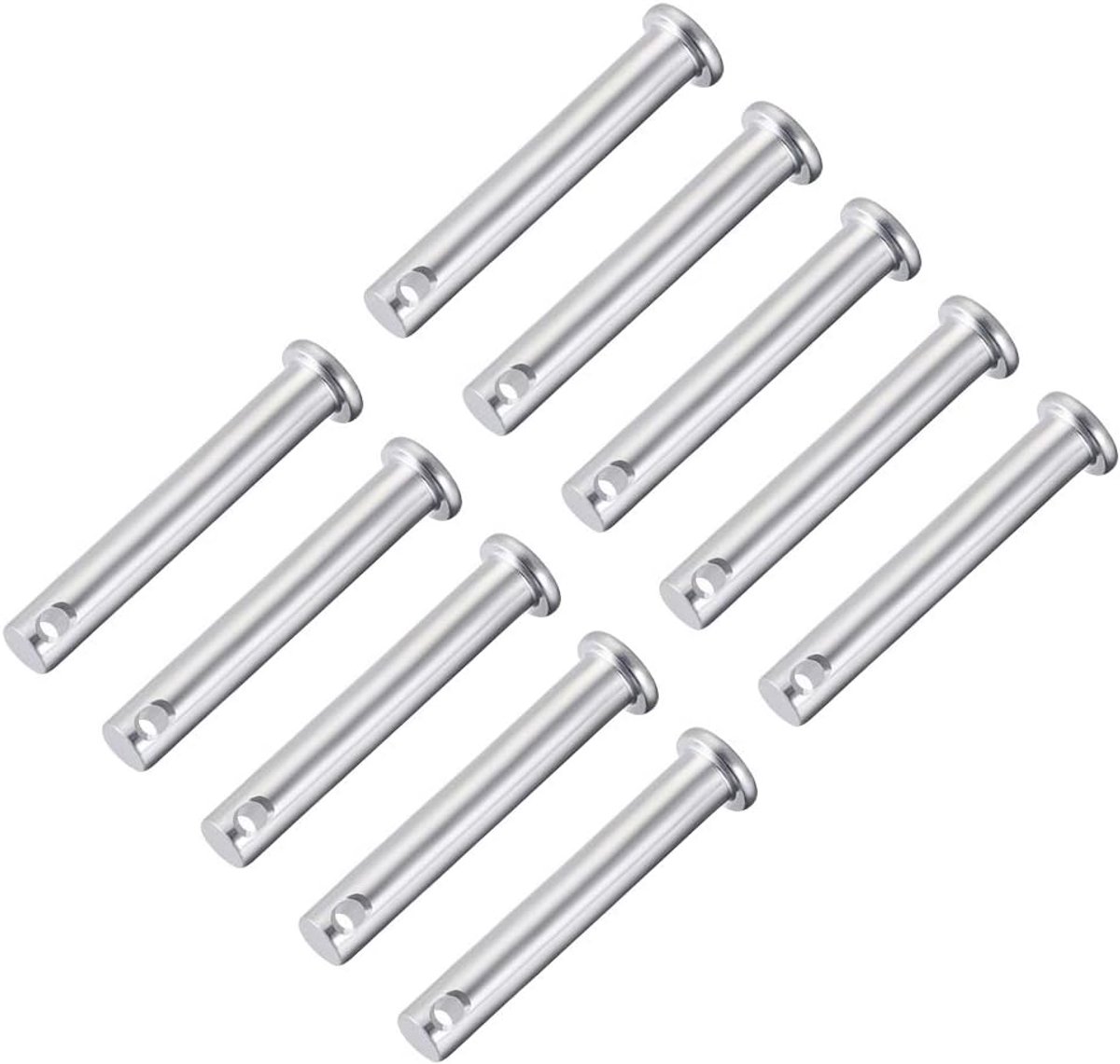 Sourcing map 10 stuks eengat vorkbouten 8 mm x 20 mm platte kop verzinkt staal 8mm x 50mm 10 Pcs
