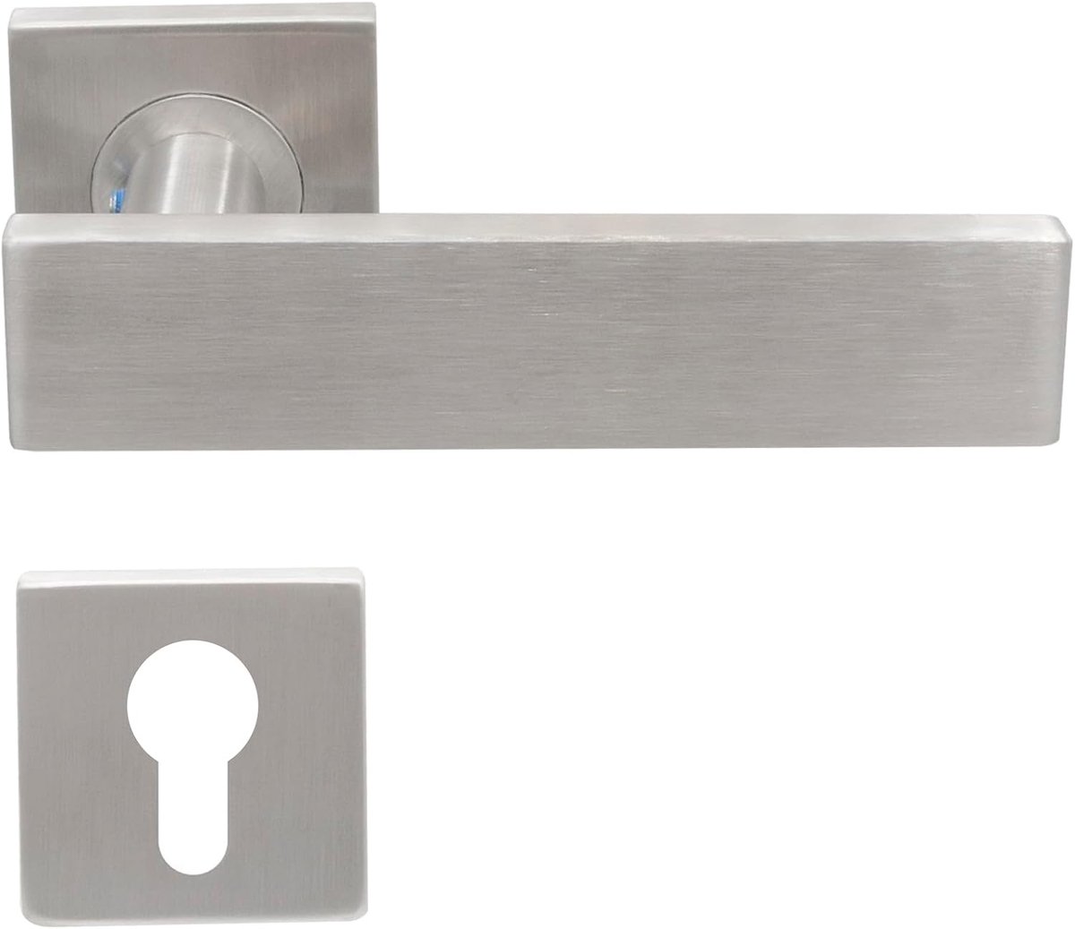 Solutions Deurkrukset RVS Zilver Vierkante Magneet Rozet PZ Cilindergat voor Binnen- en Buitendeuren
