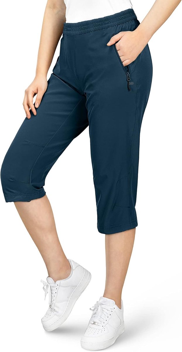 33,000ft Dames 3/4 broek capri wandelbroek stretch lichte fietsbroek zakken zomer outdoor golfbroek
