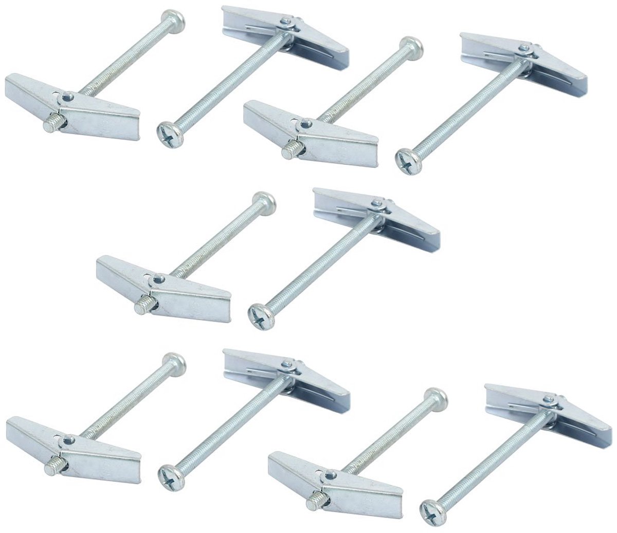 M5 x 75mm Buitendraad Veerbelaste Holle Muur Ronde Kop Toggle Bolt 10 stks