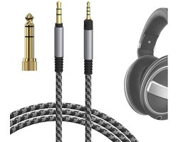 Audiokabel compatibel met Sennheiser HD 620S/599SE/599/598SE/598SR/560S/400PRO/579/569/550/505, 1/8" (3,5 mm) naar 2,5 mm, gevlochten nylon vervangingskabel (5,6 ft/1,7 m)