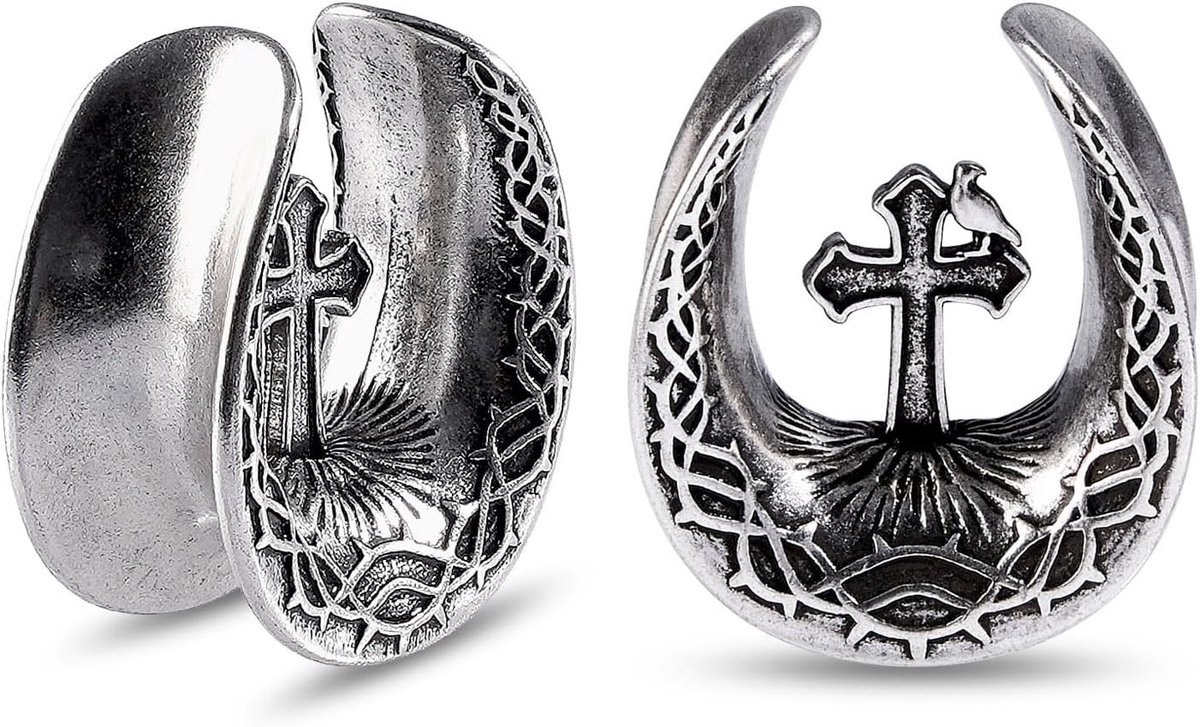 Oor Gauges Double Flared Plugs oor stretcher expander piercing kerfsnijstijl U-vorm dubbele saddle voor uitgerekte expander-oorpiercing 8 mm tot 16 mm
