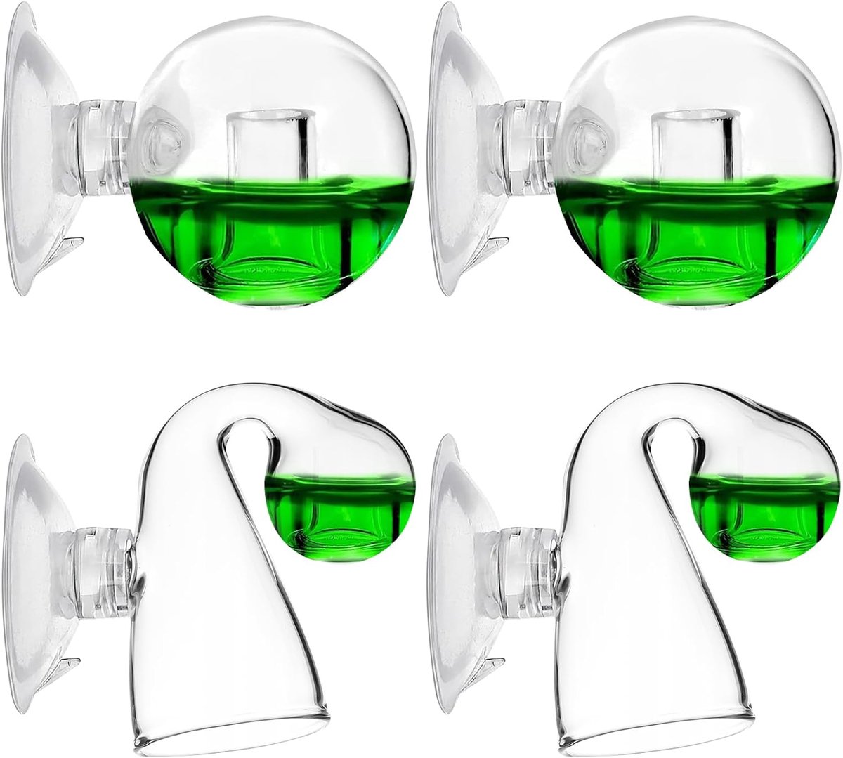 4 stuks CO2 glazen aquariummonitor, CO2-duurtest aquarium, CO2-test aquarium drop-checker, voor zoetwateraquaria geplante vis tank