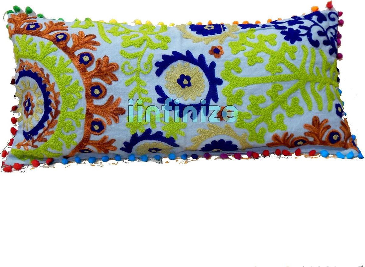 Kussensloop 30 x 61 cm - Vintage katoen - Aantrekkelijk bloemen ontwerp - Ideaal voor sfeervolle decoratie - SnelShoppen
