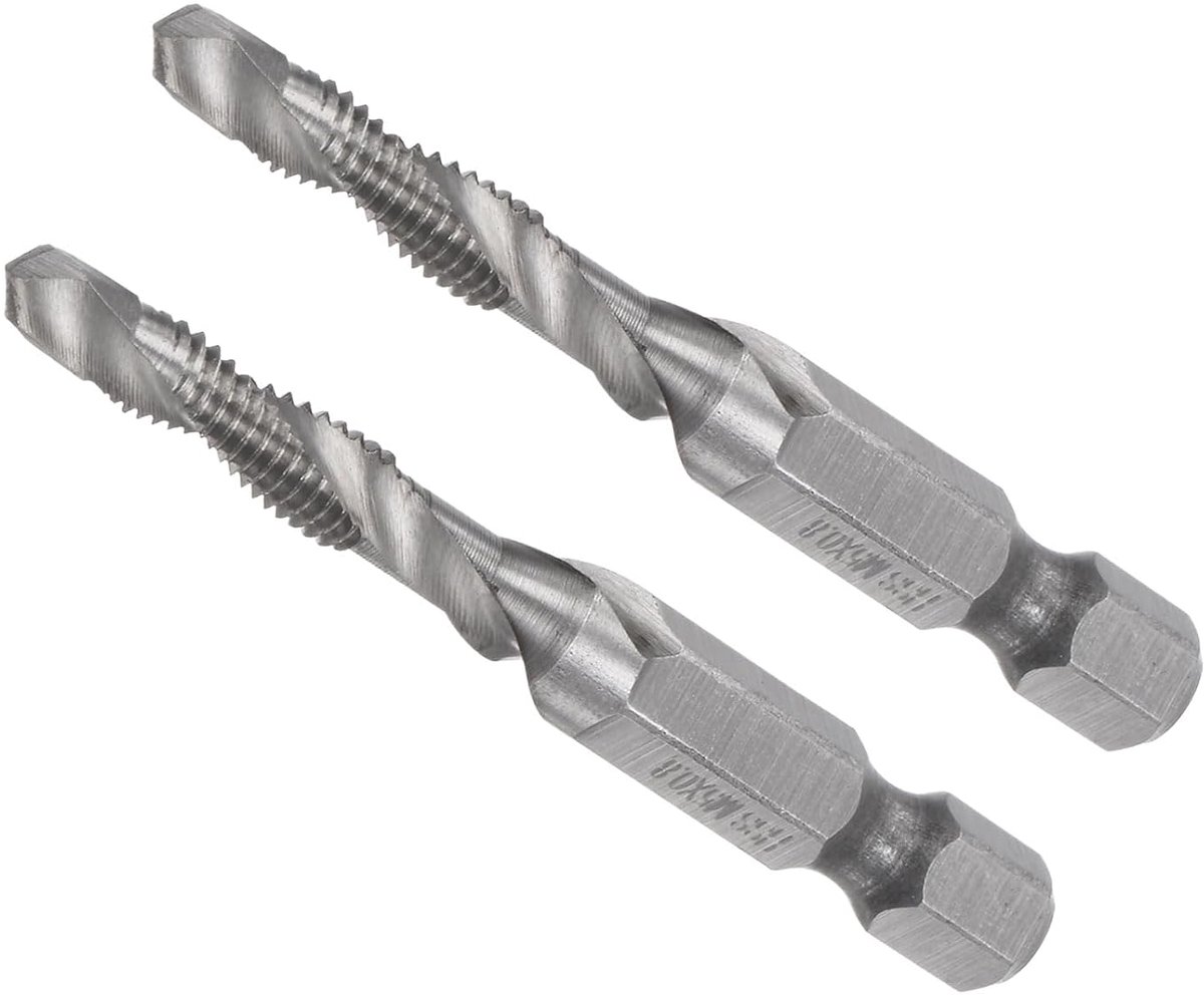 M5 x 0,8 zeskantschacht 1/4 inch hogesnelheidsstaal 4341 ongecoat - (toepassingen: aluminium roestvrij staal) 2 stuks