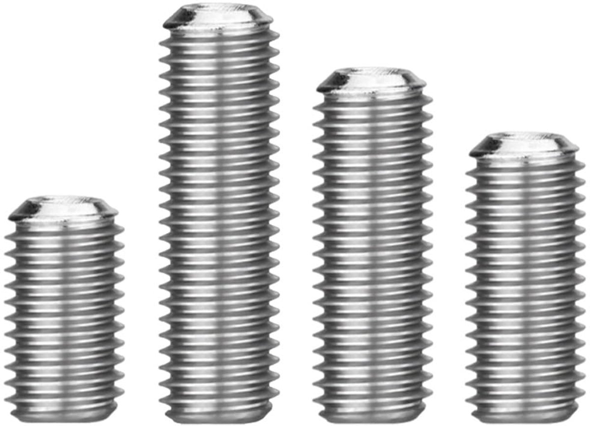 20 stuks schroefdraadschroeven zonder kop – M4 x 20 mm platte schroeven met zeskantkop, roestvrij staal DIN 913 / ISO 4026