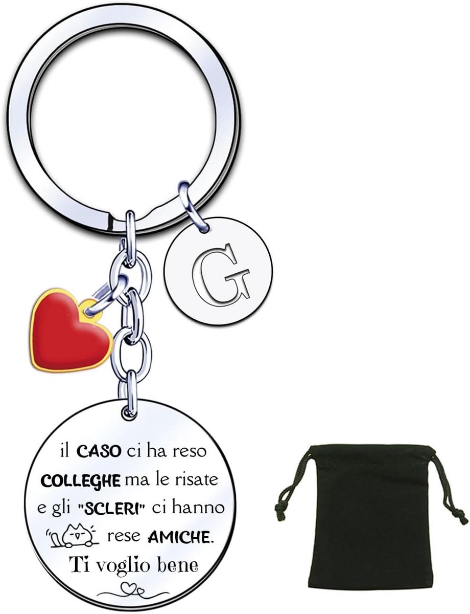 Cadeau voor collega's sleutelhanger A-Z met initialen voor collega's vriend sleutelhanger cadeau voor collega's die gaan bedanken, pensioen, cadeaus om aan te sluiten, vrienden, verjaardag