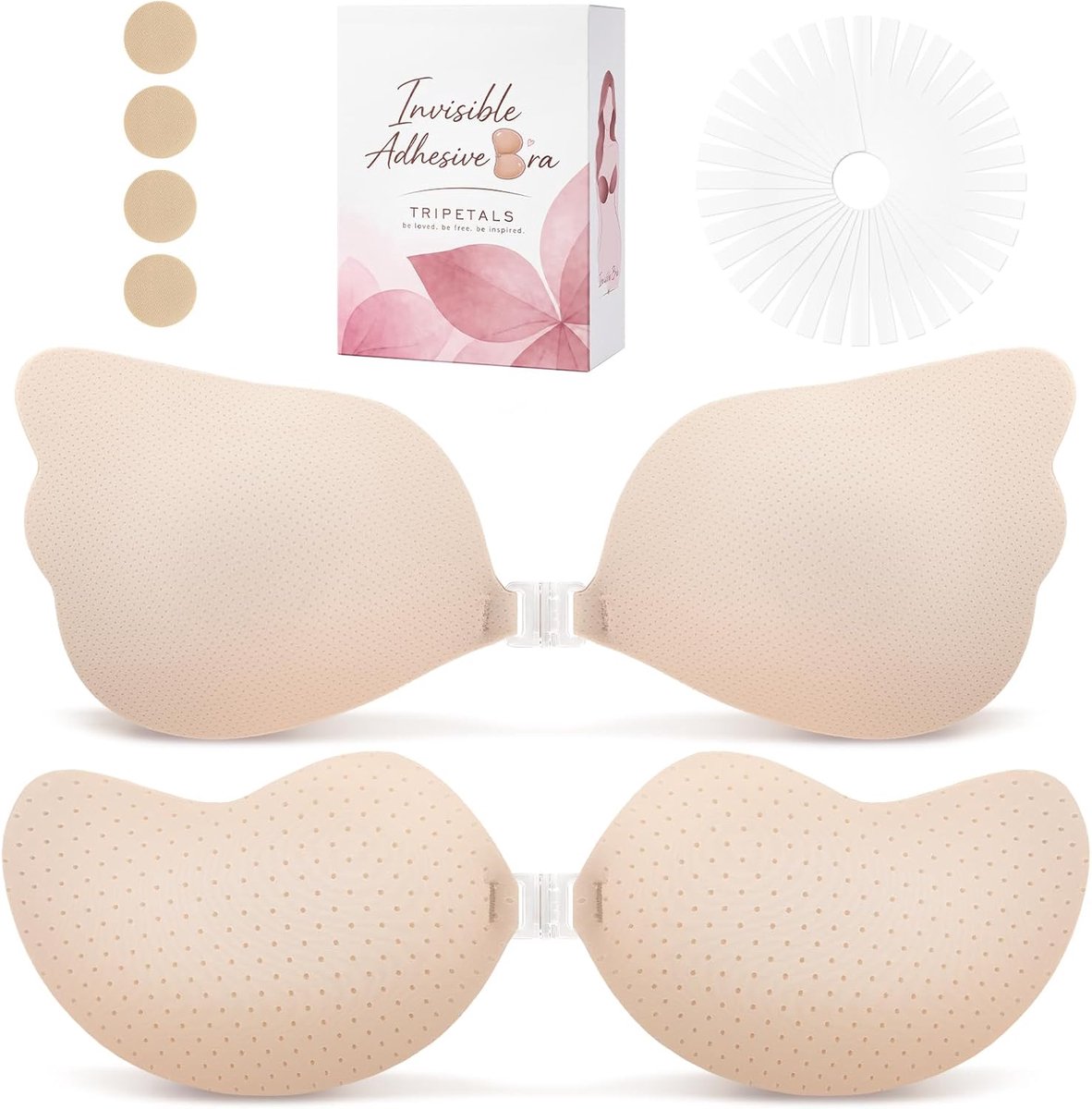 Plakbeha push-up, strapless beha, herbruikbare onzichtbare siliconen beha, huidvriendelijke onzichtbare beha