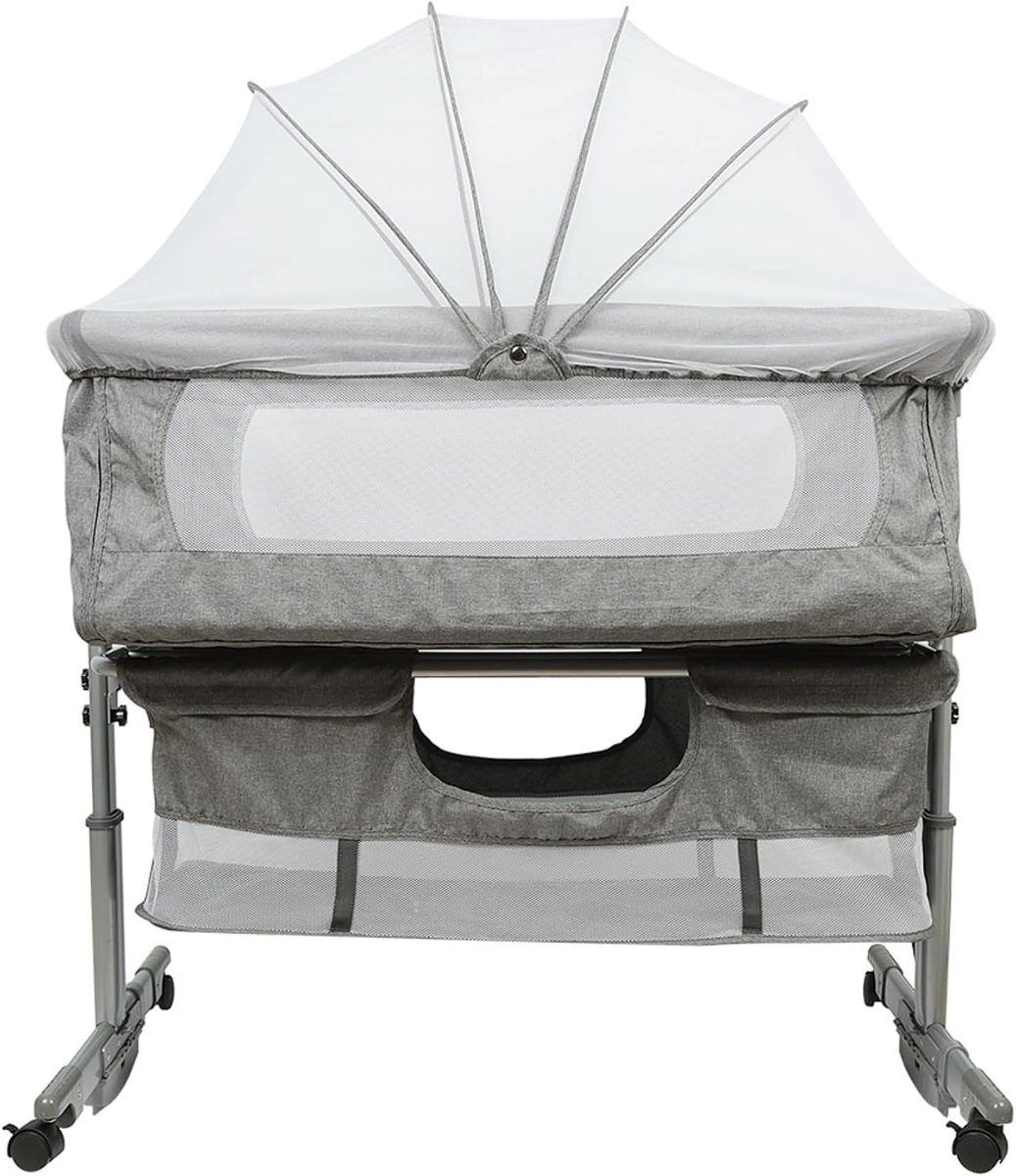 YE360461_01 Cododo wieg met matras en muggennet 2-in-1 babybed voor baby's van 1 tot 36 maanden, opvouwbaar babybed, mobiel extra bed (YE360461_01)