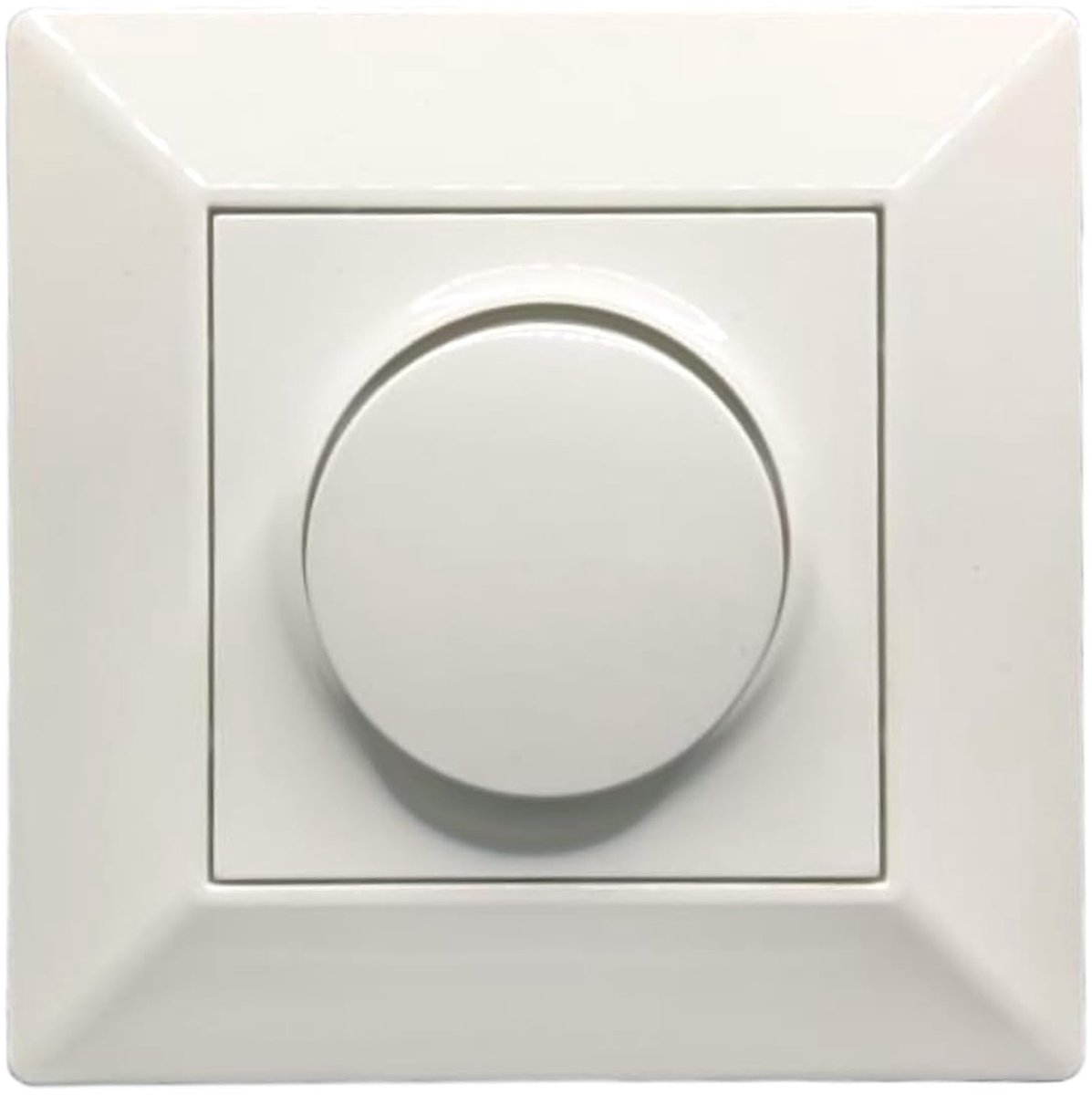 TRIAC-dimmer 500 W, 220 V, elegante decoratie voor binnenmuren, inclusief frame en mechanisme, polycarbonaat, wit, dimbare ledstrips en dimbare lampen.