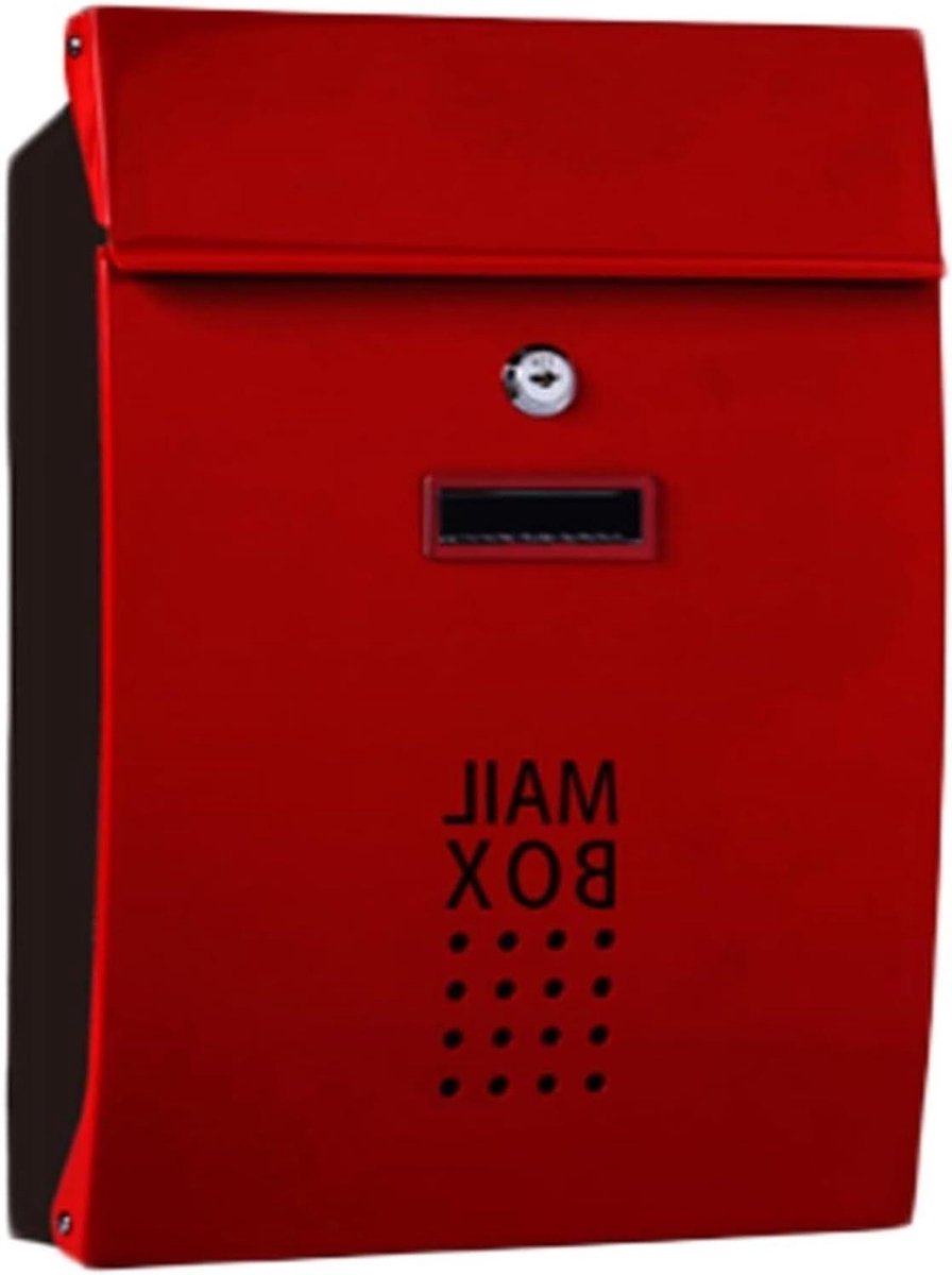 Brievenbus Buiten - Postbus Muur - Post Ontvangen - Klassieke Uitstraling - 25.5 x 37.5 x 8.5 cm - Rood