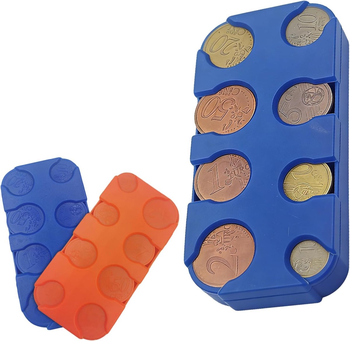 Muntbox set van 2 - Muntopberging met 8 vakken - Euro muntensorteerder - Perfect voor verzamelaars - SnelShoppen