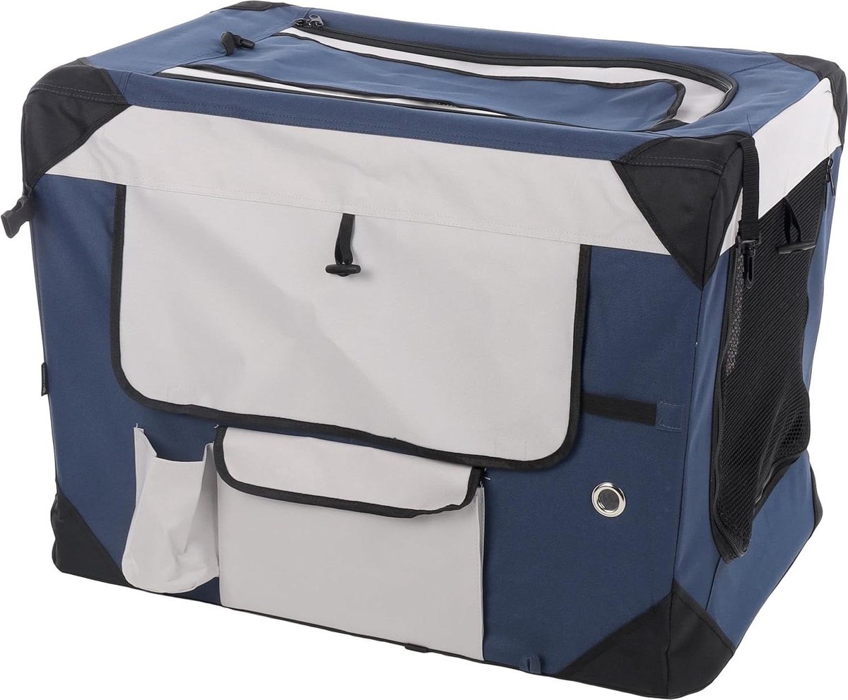 Transportkooi Geronimo - Reismand Huisdier - Veilig Vervoer - Versterkt Frame - 52 x 70 x 52 cm - Blauw