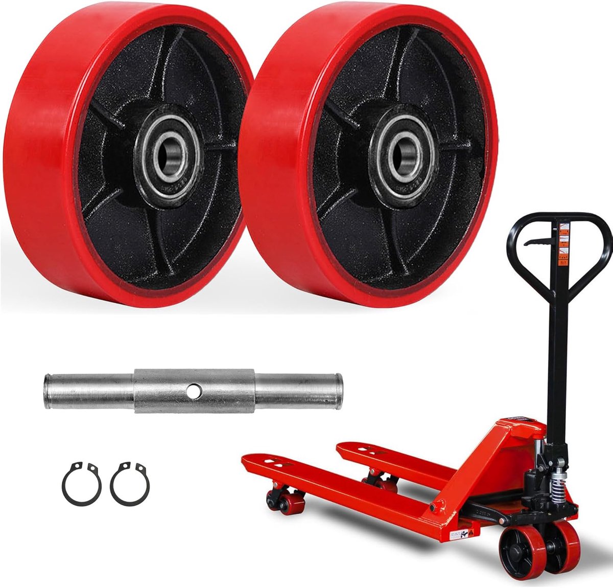 Lifting wielen 180 x 50 mm - PU wielen met kogellagers - duurzaam en stabiel - ideaal voor heftrucks - SnelShoppen