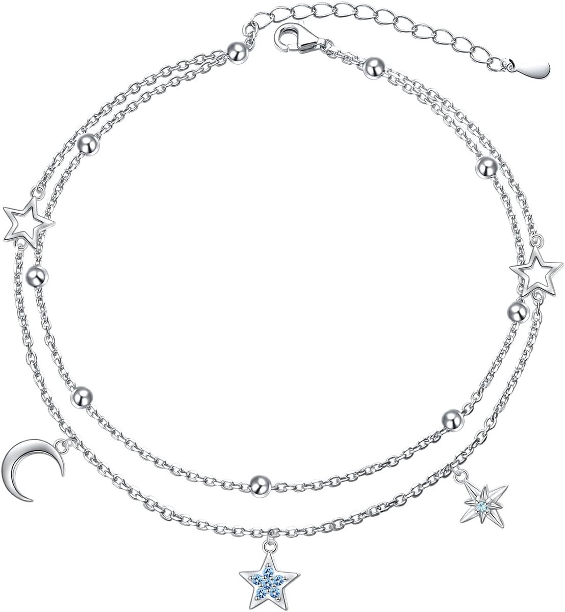 Anklet voor dames - 925 sterling zilver - oneindige hartvorm - perfect voor de zomer - SnelShoppen