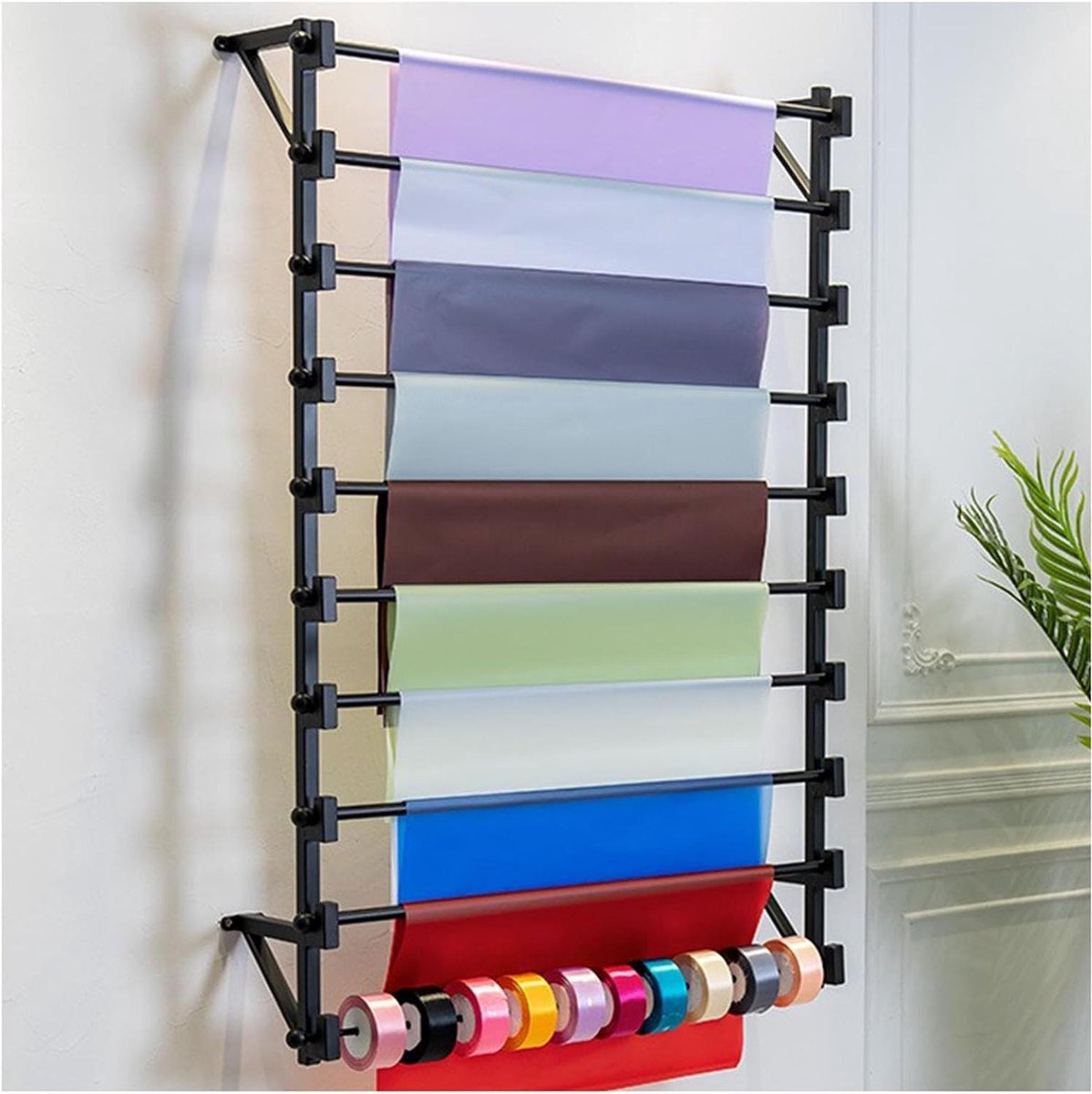 Display rek - Organizer linten - Winkel Displays - Roestvrij metaal - 120x120cm - Zwart