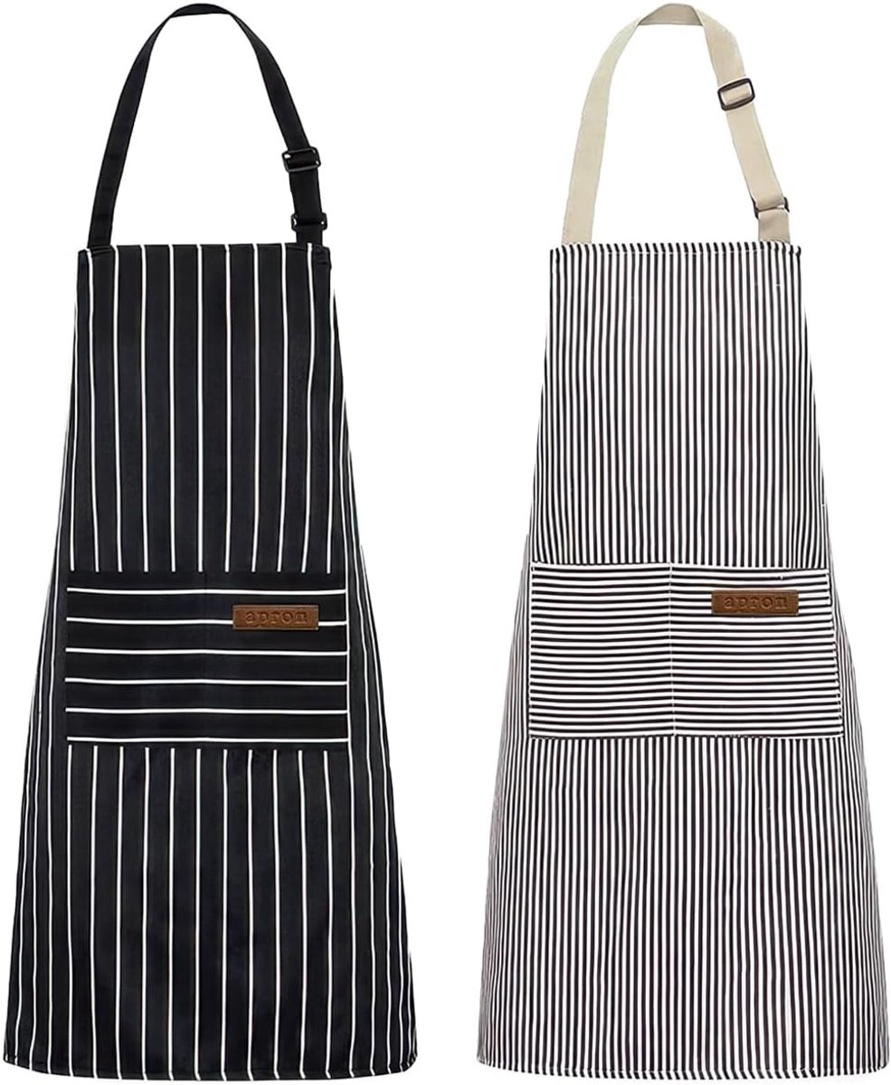 Keuken Schort 2 Stuks - Waterdicht met Pocket - Verstelbare Halsband - Ideaal voor Koken en Bakken - SnelShoppen