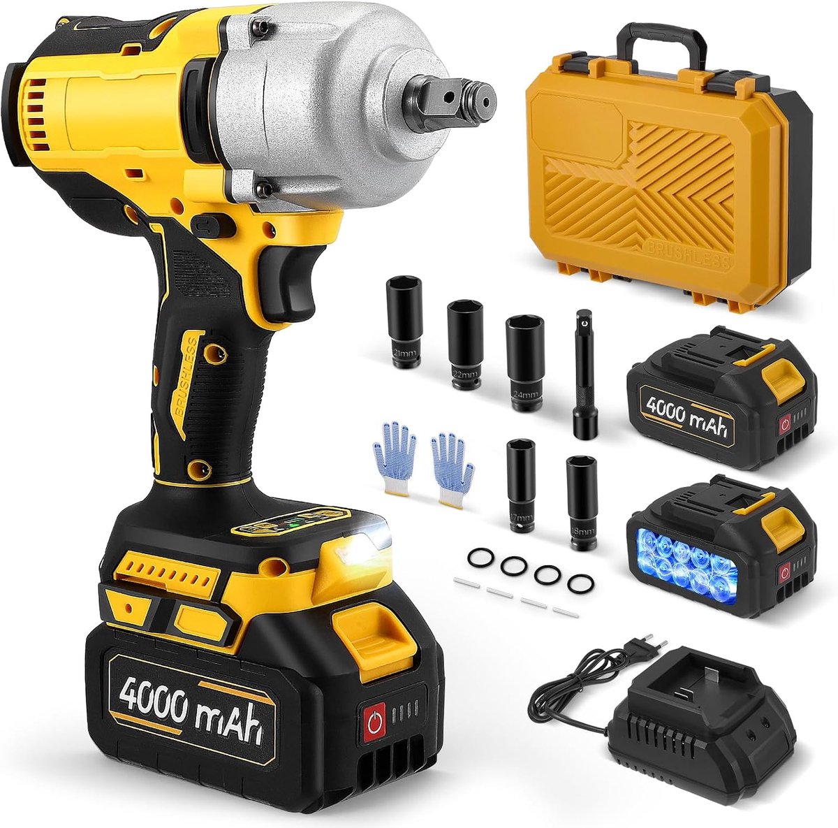 Impactdriver 1000 Nm - 21 V - Borstelloze motor - Perfect voor zware klussen - SnelShoppen