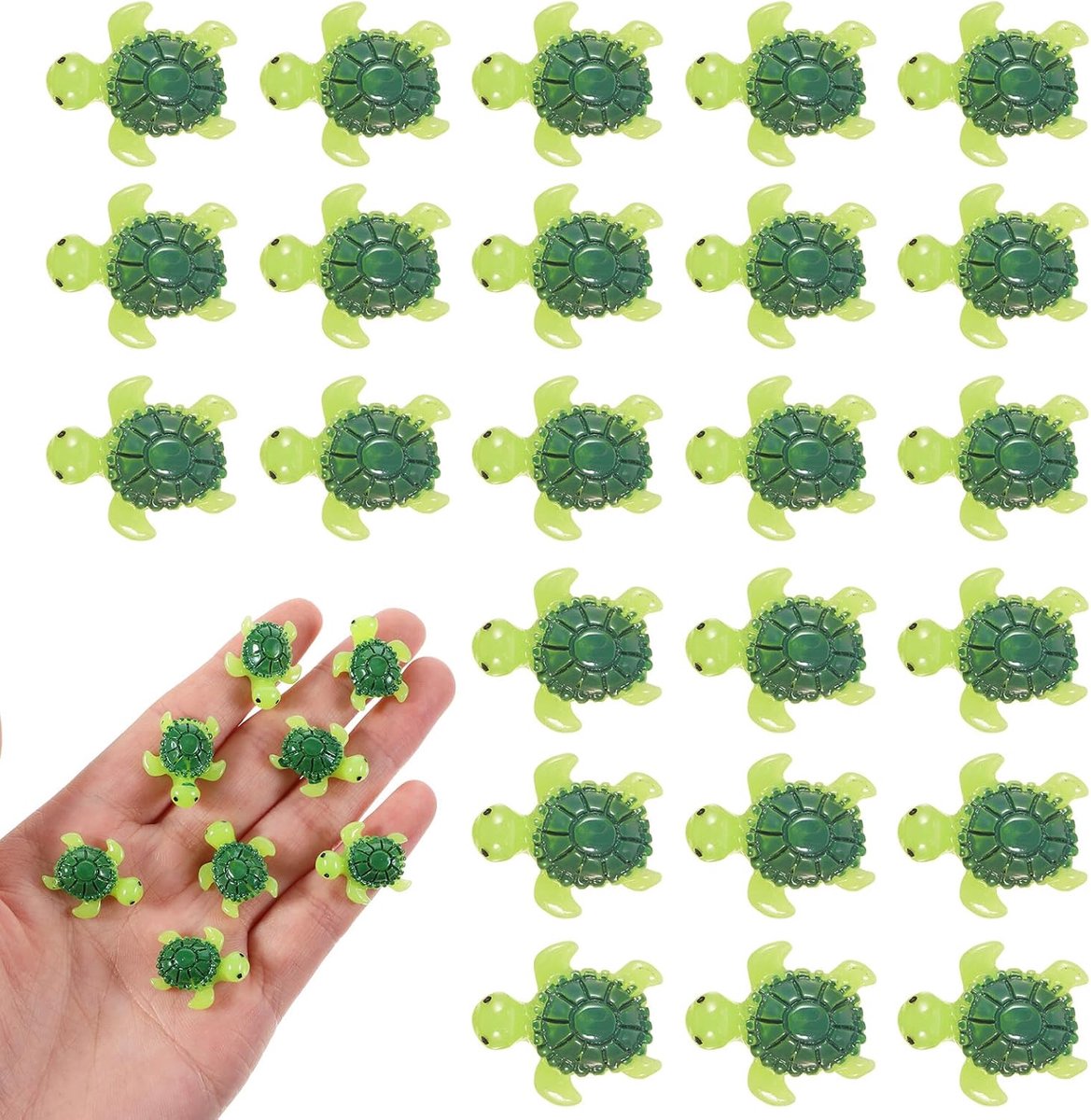 Mini groene schildpadden 30pcs - kleine figuren - duurzaam materiaal - perfect voor tuin decoratie - SnelShoppen