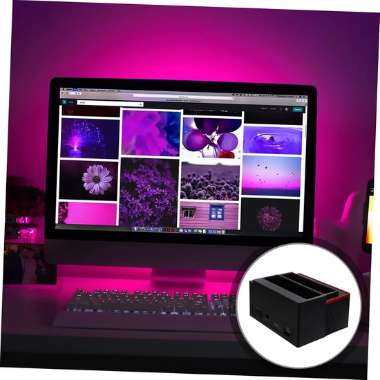 Externe Harde Schijf Basis - Dubbele Docking Station - Data Opslag - Twee Schijven Tegelijk - Tot 6TB - Zwart — afbeelding 2