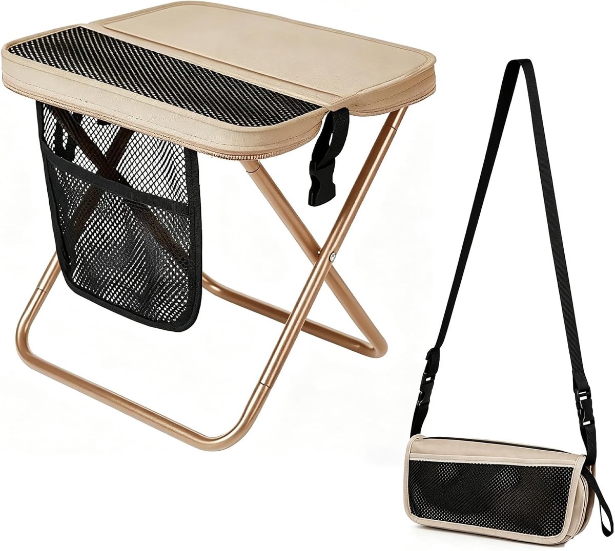 Draagbare klapkruk 31 cm - opvouwbaar - lichte mini-klapstoel - ideaal voor kamperen - SnelShoppen