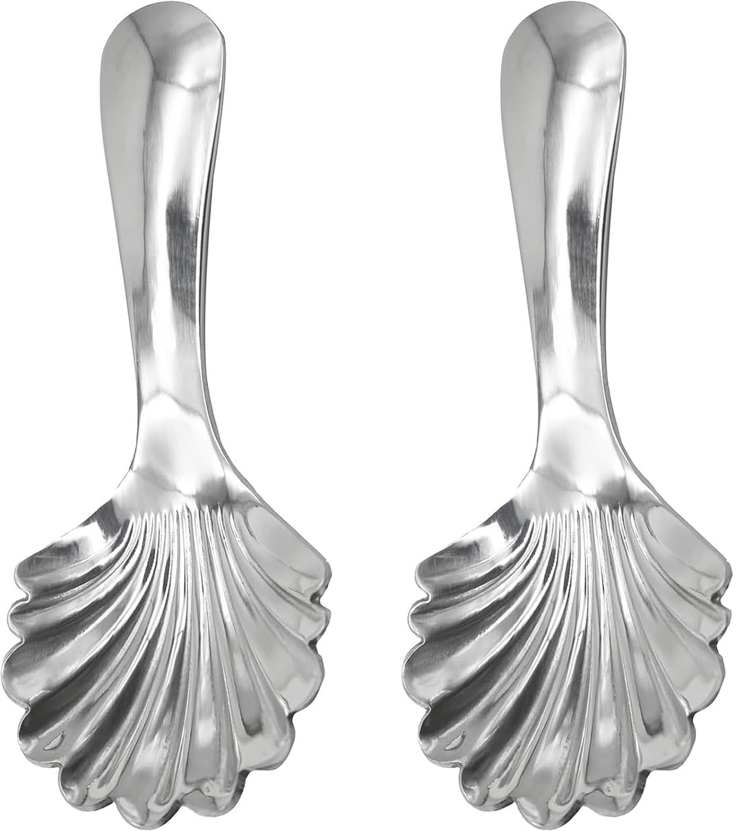 LISM-Set van 6 lepels met korte steel, gegolfde roestvrijstalen lepel, draagbare suikerlepel, dessertlepel, thee- en koffiepoederlepel.