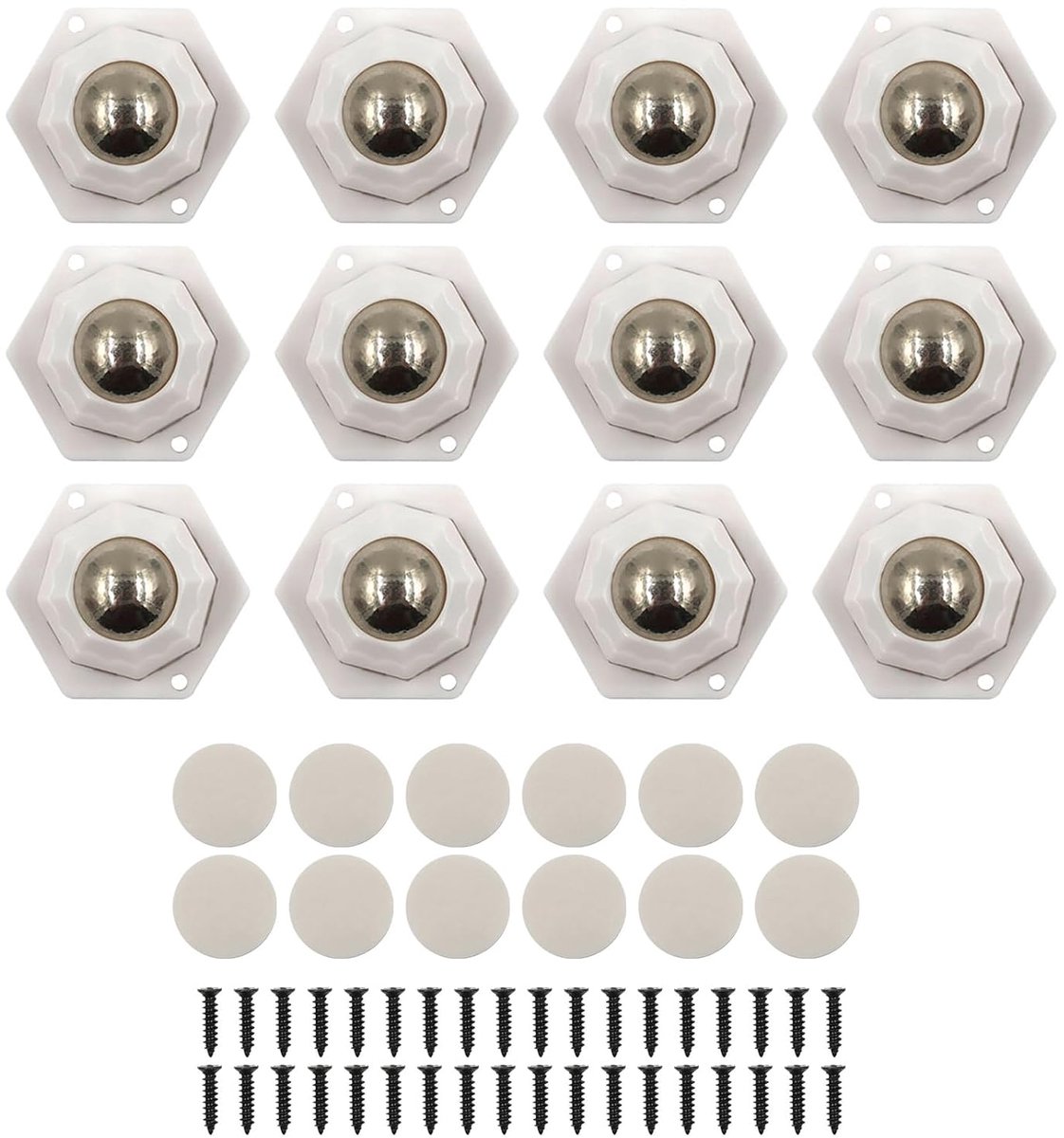 Meubelwielen 12 stuks - Hoog draagvermogen - 360° draaibaar - Makkelijk te bevestigen - SnelShoppen