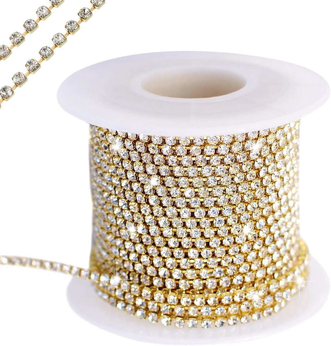 Rhinestone tape 10m×2mm - met klauwketting - duurzaam en glanzend - ideaal voor sieraden maken - SnelShoppen