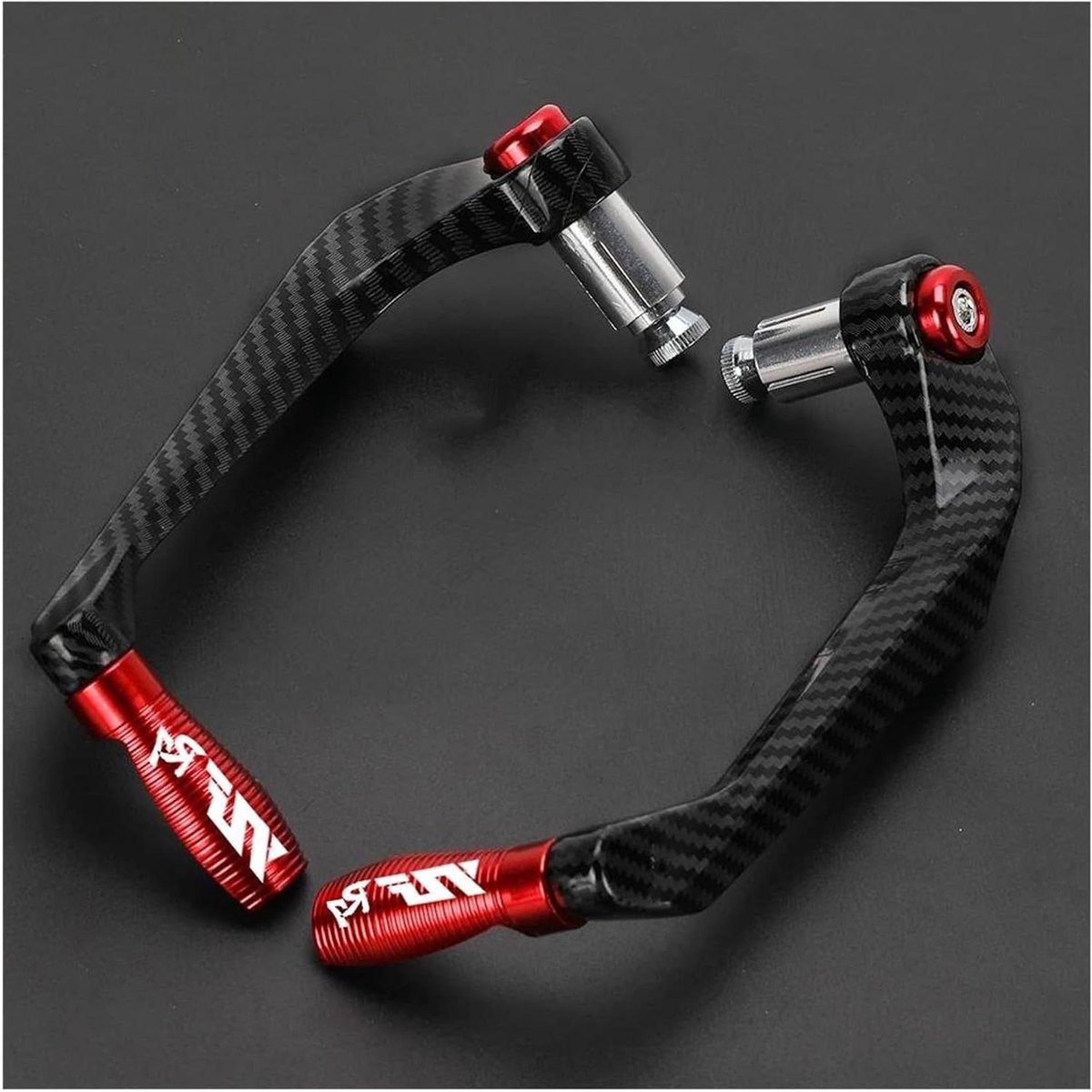 Handbeschermers Motor - Stuur Protectors - Bescherming Hendels - Gefreesd Aluminium - Universeel 22mm - Rood