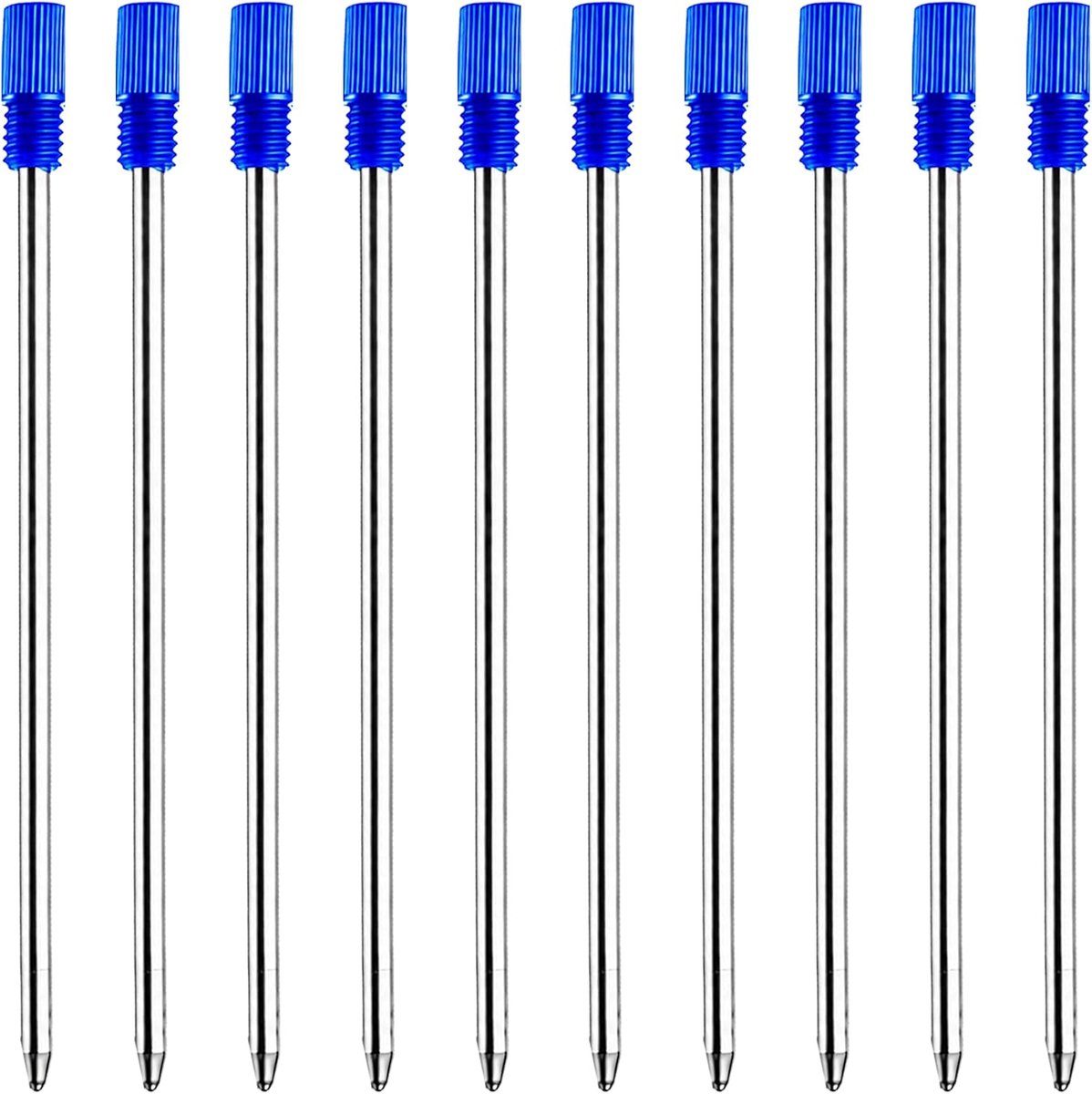Balpenvullingen set van 10 - 1 mm - blauw - optimale schrijfvloeibaarheid - SnelShoppen