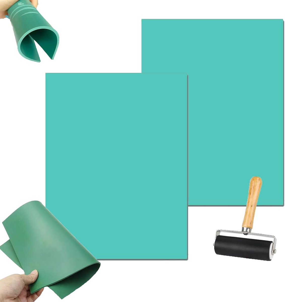 PVC snijplaten voor kinderen - 2 stuks - zachte rubberen linoleum drukplaat - veilig en flexibel voor knutselen - SnelShoppen