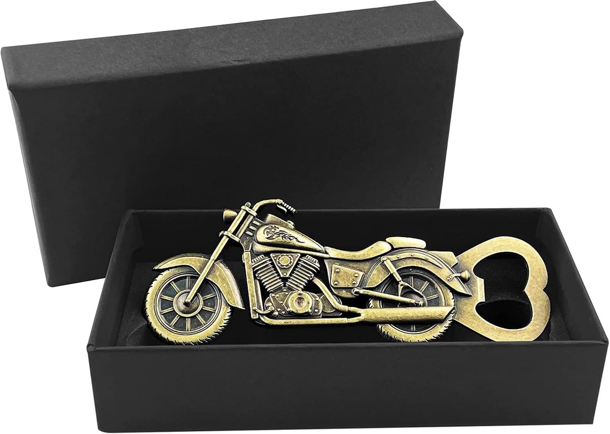 Flesopener motorfiets - bronzen ontwerp - origineel cadeau voor mannen - perfect voor bierliefhebbers - SnelShoppen
