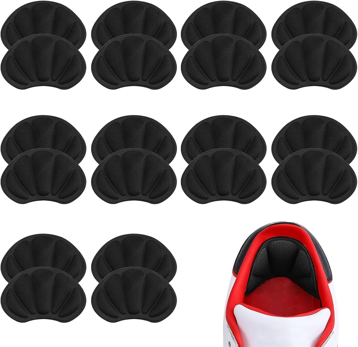 Hielkussens 10 Paar Zwart - Zelfklevende Hielpads - Antislip Schoenkussentjes - Voorkomt Uitglijden - SnelShoppen